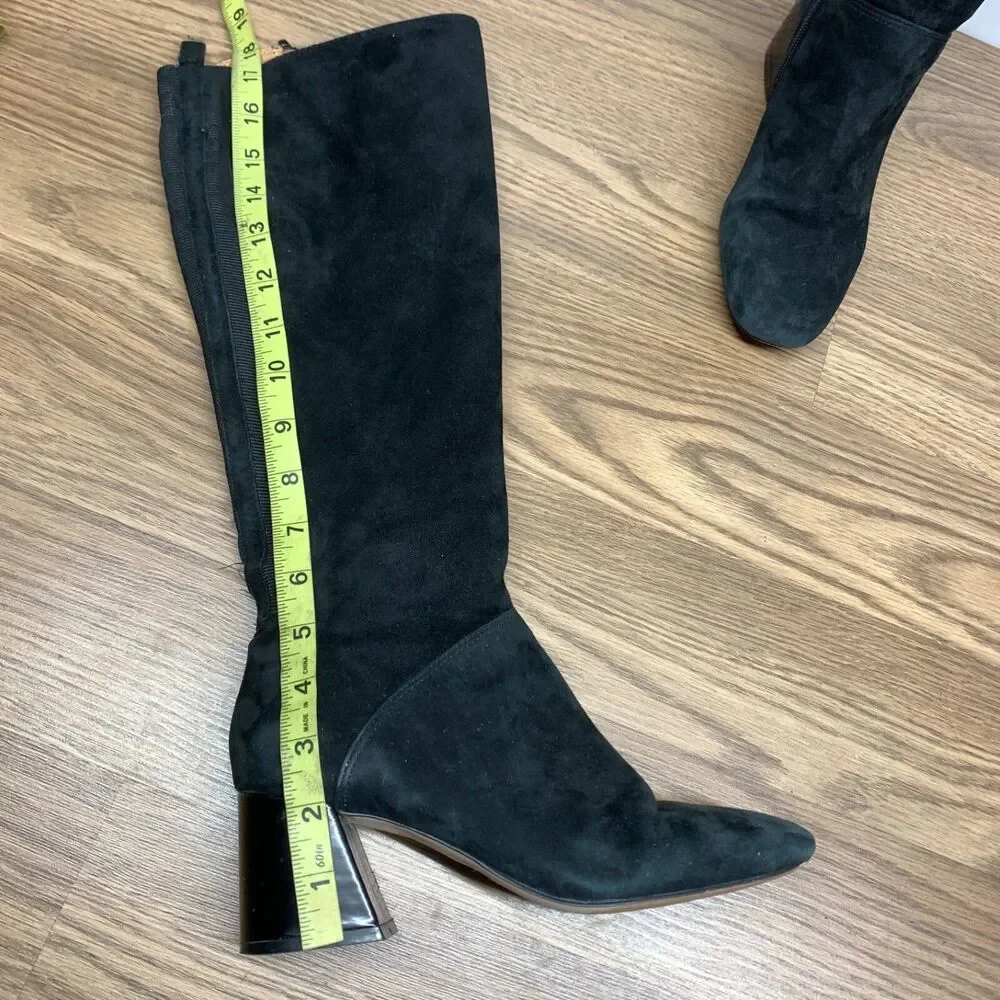 Corso‎ Como Black Suede Leather Heeled Boots Knee High Size 7M Loval Classic